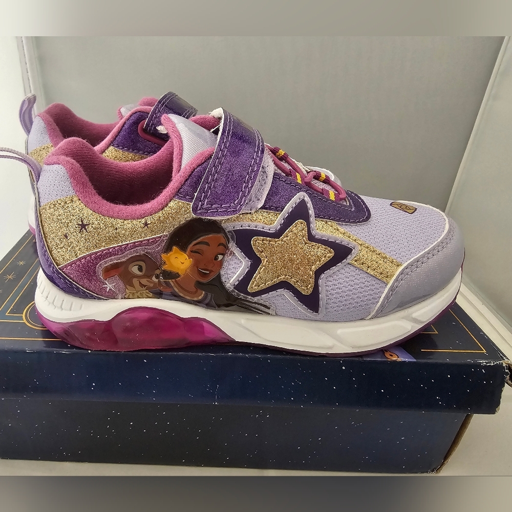 NIB Disney Wish Light Up Sneakers - Pink and Purple SZ-12 Girls